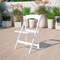 Global Industrial Folding Chair W/White Vinyl Padded Seat, White, Resin Frame B1105817 - alternate 2